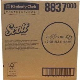 Abbildung von Scott Kosmetiktüchern 8837 weich und saugfähig, weiß, 2 lagig, 21 x 100 (2.100 Tücher)
