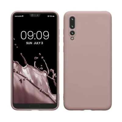 Abbildung von kwmobile Hülle kompatibel mit Huawei P20 Pro weiches TPU Silikon Case Cover geeignet für kabelloses Laden Nude Lilac