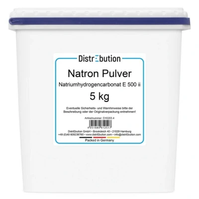 Abbildung von Natron Pulver 5kg Lebensmittelqualität zum Backen Putzen Natriumhydrogencarbonat