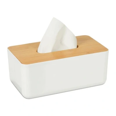 Abbildung von relaxdays Papiertuchbox Tücherbox mit Bambus Deckel