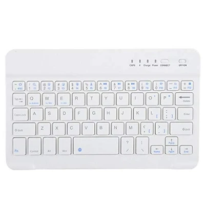 Abbildung von Sxhlseller 7in Tastatur, Ultra Slim Bluetooth Tastatur für Android/iOS/Windows Systeme Multifunktionale mit Full Keys und FN Media