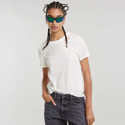Abbildung von G STAR Embro LOGO Tshirt basic, Damen, Größe: Large, Chalk