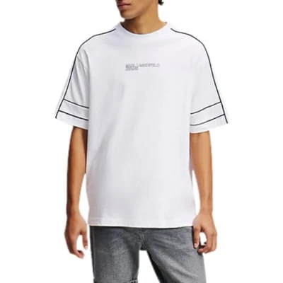 Abbildung von Karl Lagerfeld Jeans Relaxed Piping TEE Tshirt print, Herren, Größe: Large, White