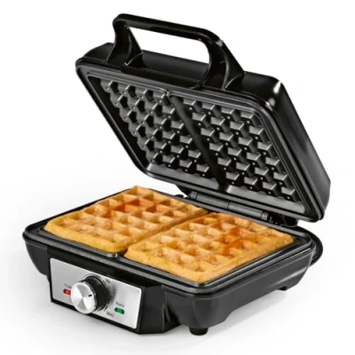 Abbildung von GOURMETmaxx Waffeleisen Doppel für Belgische Waffeln, 1000 W, Waffelautomat mit Antihaftbeschichtung stufenlos einstellbar