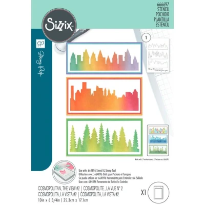 Abbildung von Sizzix Stencil by Stacey Park Cosmopolitan, The View #2 (666697)