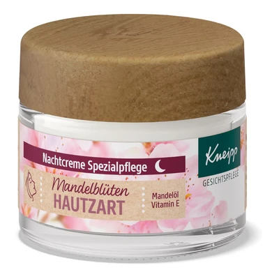 Abbildung von Kneipp Nachtcreme Mandelblüten Hautzart regenerierende Creme mit reichhaltiger Sheabutter, Mandelöl &amp; Vitamin E natürlicher Pflegeöl Komplex speziell für die Nacht 50ml