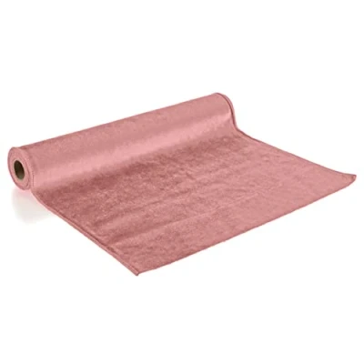 Abbildung von com four® Tischläufer Samt Dekorativer Dekostoff Tischdeko für jeden Anlass Bastelzubehör Tischband 36 x 200 cm (1 Stück rosa)
