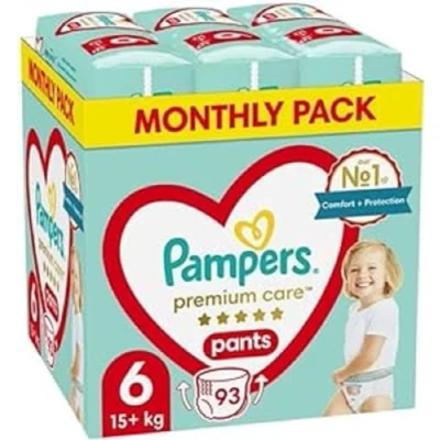 Abbildung von Pampers Windeln Pants Windelhosen Einwegwindeln Größe 6, 93 Stück, 15+ kg
