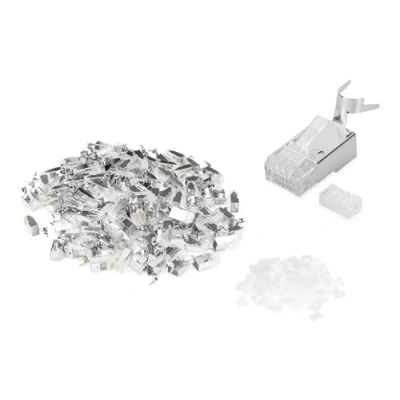 Abbildung von DIGITUS AK 219604 Cat 6A Crimpstecker 100 Stück RJ45 Netzwerkstecker Geschirmt Für Cat6A Netzwerkkabel, Verlegekabel &amp; PoE Ethernet LAN Kabel 10GBase T 8P8C AWG 23/1 bis 22/1