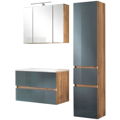 Abbildung von HELD MÖBEL Badezimmer Set &quot;Horki&quot;, (Set, 3 St.), bestehend aus Waschtisch mit Seitenschrank, Breite 120 cm