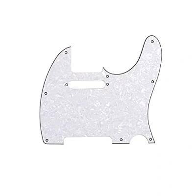 Abbildung von Alnicov 8 Loch Tele Schlagbrett für USA/MX Standard Telecaster Gitarre, 3 lagig, Weiß