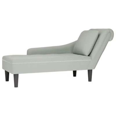 Abbildung von vidaXL Chaiselongue, Indoor Lounge Sofa mit Kissen Rechter Armlehne, Gepolsterte Recamiere für Wohnzimmer Schlafzimmer Büro, Polsterliege, Hellgrau Samt