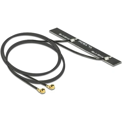 Abbildung von DELOCK Antenne Doppel WLAN MHF/U.FL LP 068 kompatibler Stecker 802.11 ac/a/h/b/g/n 5 dBi 2x500 mm PCB intern