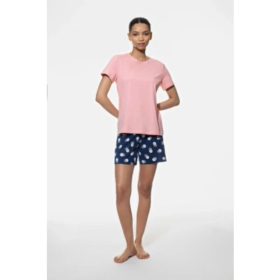 Abbildung von mey KURZ Serie Scribbled DOTS Nachtwäsche Set, Damen, Größe: 44, Deep marine