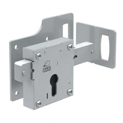 Abbildung von Aufschraub Torschloss ATS 80 Lochung: PZ Metalltore 6 tourig Dorn: 39 mm R/L