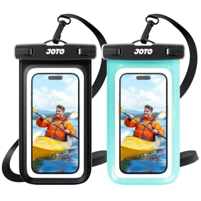 Abbildung von JOTO 2 Stück Wasserdicht Handyhülle Waterproof Phone Case IPX8 Unterwasser Handytasche für iPhone 15 14 13 12 11Pro Max Plus Galaxy S23 S22 bis 7 Zoll Schwarz/Grün