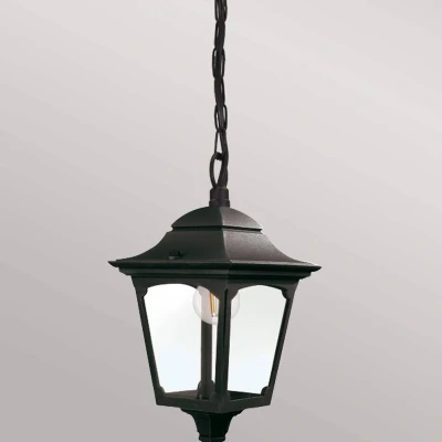 Abbildung von Elstead Lighting CP9 BLACK Hängeleuchte CHAPEL E27 1x40W Aluminium schwarz, Glas H:42cm B:20.5cm dimmbar