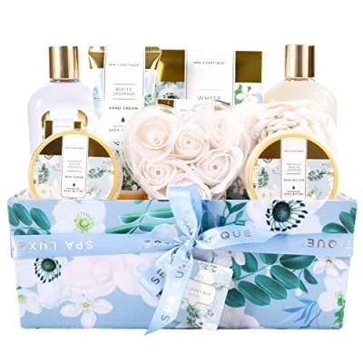 Abbildung von Spa LUXETIQUE Beauty Set für Frauen Bad Geschenkset 12 teiliges Geburtstagsgeschenk, Jasmin Duft Set, Wellness Frauen, Geschenke Geburtstage und Feste Muttertagsgeschenk