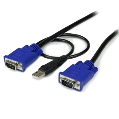 Abbildung von StarTech.com USB VGA KVM Kabel (4,5m 2 in 1 dünnen Kabel) Schwarz