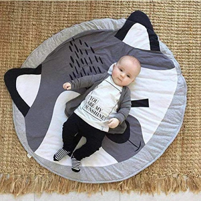 Abbildung von KIKOM Baby Krabbeldecke Cartoon Tier Spielmatte Spieldecke Baumwolle Weiche Schlafteppich für Kinder 90CM (Fuchs)