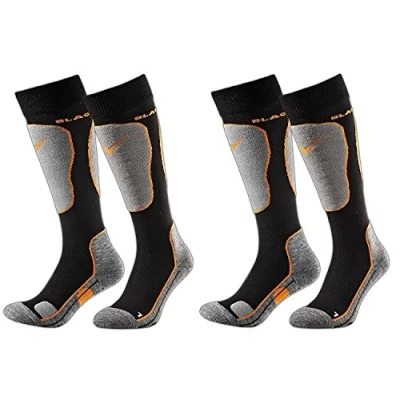 Abbildung von Black Crevice Erwachsenen Skisocken, 2 Paar,Mehrfarbig(black/Orange)35 38