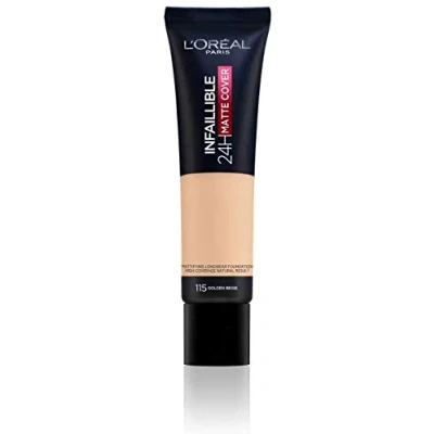 Abbildung von L&#039;oreal 24h Infaillible Matte Cover Foundation 115 Golden Beige 30 ml