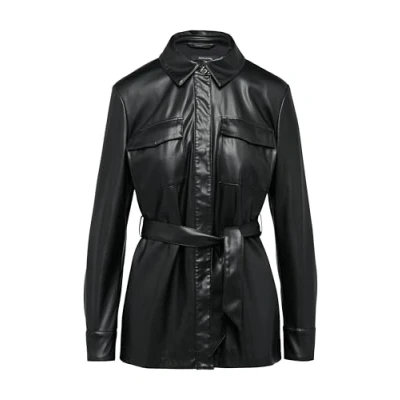 Abbildung von comma Overshirt mit Gürtel aus Fake Leather