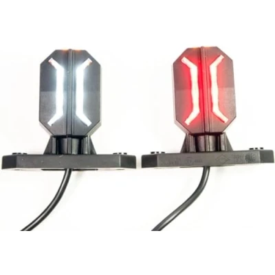Abbildung von 2 x LED Gummi Begrenzungsleuchte Seitenleuchte modern 12V 24V mit E Prüfzeichen Positionsleuchte Auto LKW PKW Wohnwagen KFZ Lampe Leuchte Licht Weiß Rot Orange