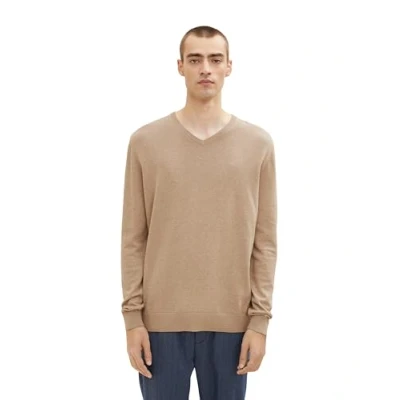 Abbildung von TOM Tailor MIT V Ausschnitt Strickpullover, Herren, Größe: Small, Braun