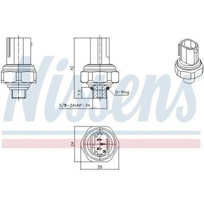 Abbildung von NISSENS 301070 Druckschalter 3 polig MERCEDES BENZ: C Klasse T modell, Limousine, VOLKSWAGEN: Crafter 30 50 Kastenwagen