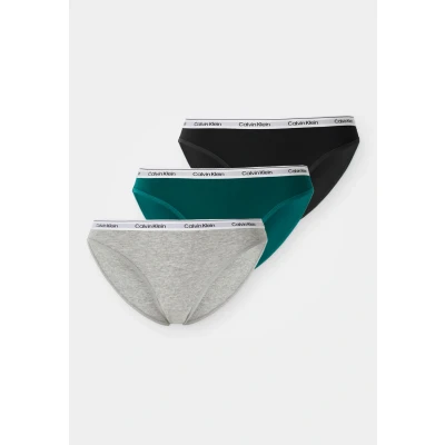 Abbildung von Calvin Klein Underwear Modern LOGO 3 PACK Slip, Damen, Größe: Medium, Black/grey heather/turf
