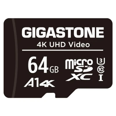 Abbildung von Gigastone 64GB MicroSDXC Speicherkarte + SD Adapter, für Action Kamera, GoPro, Drohne und Tablet, Lesegeschwindigkeit bis zu 95MB/s, 4K UHD Videoaufnahme, Micro Karte UHS I A1 Klasse 10 U3