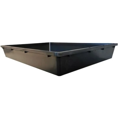 Abbildung von Schattec W16 Universal Auffangwanne rechteckig Ölauffangwanne Kotwanne Katzenklo Gewächshauswanne 16L Vollumen PP Kunststoff, Schwarz