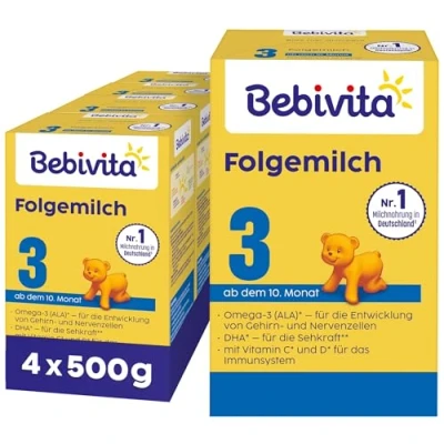 Abbildung von Bebivita Milchnahrung 3 Folgemilch, 4er Pack (4 x 500g)