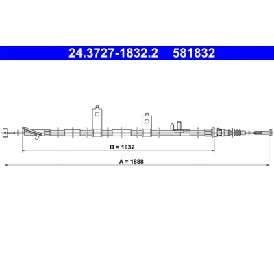 Abbildung von ATE 24.3727 1832.2 Handbremsseil 1888 MAZDA: 3 Limousine