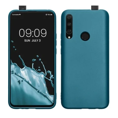 Abbildung von kwmobile Case kompatibel mit Honor 9X (EU Version) Hülle Schutzhülle aus Silikon metallisch schimmernd Handyhülle Metallic Karibikblau