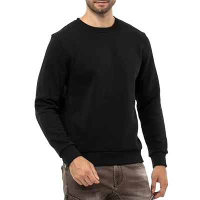 Abbildung von Cipo &amp; Baxx Herren Sweatshirt Rundhalsausschnitt Basic Pullover Hoodie Sweater CL558 Schwarz XXL