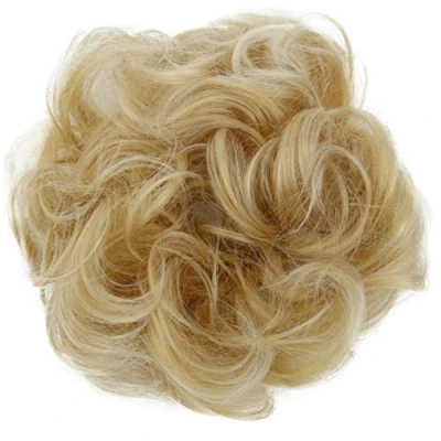Abbildung von CAISHA Scrunchie Haarteil Haargummi Dutt Haarverdichtung Groß Emilia Gewellt Unordentlich DM15cm Hellblond G15E