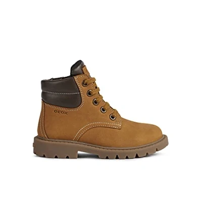 Abbildung von Geox Shaylax Unisex Schnürstiefelette für Kinder, Größe: 27, Yellow/brown Schuhe
