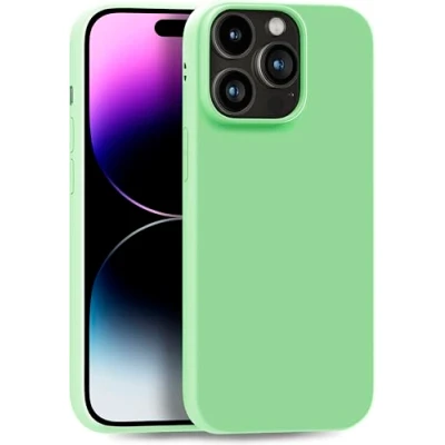 Abbildung von MyGadget Hülle kompatibel mit iPhone 14 Pro Max robuste Silikon Schutzhülle TPU Case Slim Silikonhülle Back Cover Ultra Kratzfest Handyhülle matt Mint