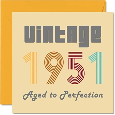 Abbildung von Geburtstagskarten zum 73. Geburtstag für Männer und Frauen Vintage 1951 Aged To Perfection 73 Lustig Sie Ihn 145 mm x Glückwunschkarten