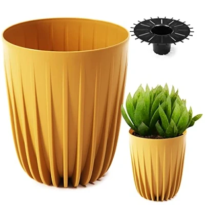 Abbildung von KONZEPT Blumentopf Hoher Blumentopf, Pflanzkübel Groß für Außen, Balkon, Übertopf mit Drainagesystem