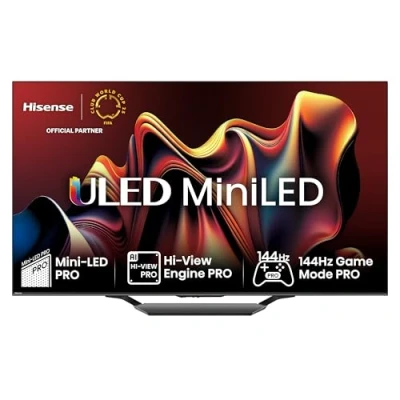 Abbildung von Hisense 85U7NQ 215cm (85 Zoll) Fernseher, 4K Mini LED ULED HDR Smart TV, Quantum Dot, 120Hz/ 144Hz VRR, HDMI 2.1, Game Mode Pro, Dolby Vision IQ &amp; Atmos, Bluetooth, Alexa Built in, Anthrazit, [2024]