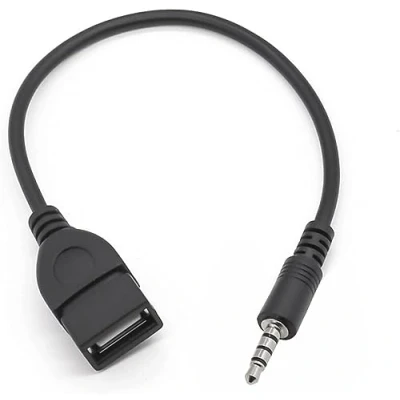 Abbildung von K04 USB OTG Adapterkabel 3,5mm Klinkenstecker AUX auf A Buchse, Auto Audio Adapter für Car Stereos, GPS, CD/DVD und mehr