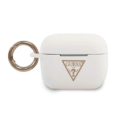 Abbildung von Guess GUACAPLSTLWH Silicone Triangle Logo Hülle für AirPods Pro Cover Weiß