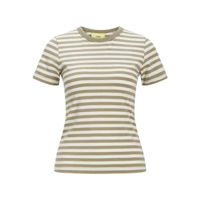 Abbildung von JJXX Jxgigi STR SS Stripe TEE JRS SN Tshirt print, Damen, Größe: Large, Aloe stripes:seedpearl