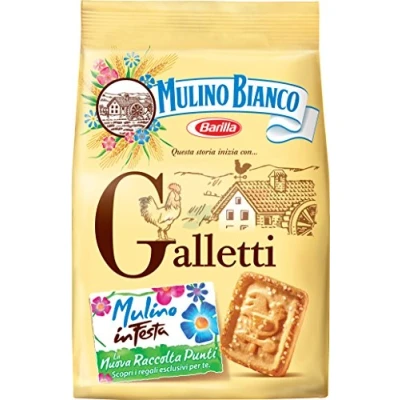 Abbildung von 3x Mulino Bianco Galletti Kekse mit 100 % italienischer Frischmilch 350 g Biscuits cookie + Italian gourmet polpa 400g
