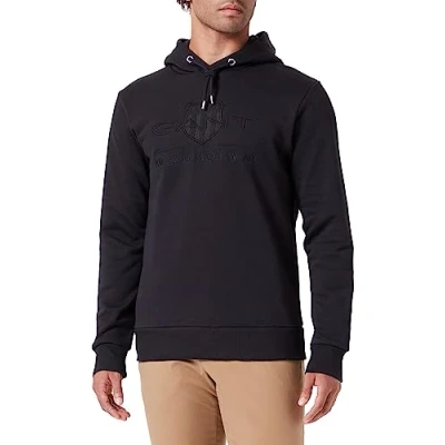 Abbildung von GANT Tonal Archive Shield Kapuzenpullover, Herren, Größe: Large, Black