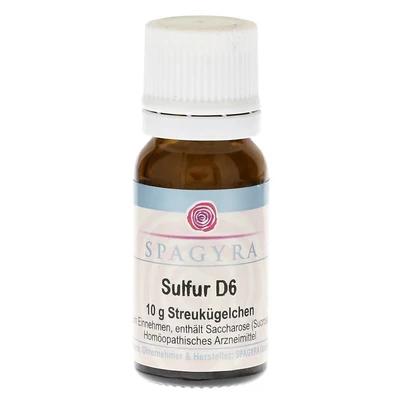 Abbildung von Sulfur D 6 Globuli 10 g