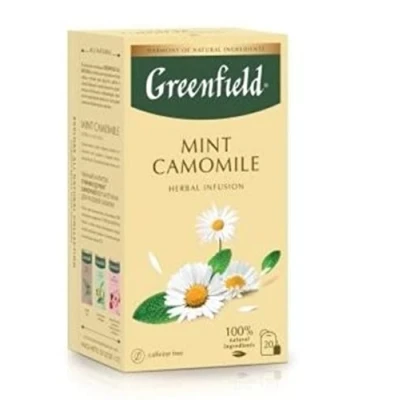 Abbildung von Tee Greenfield natural MINT CAMOMILE Grüntee 20 teebeutel herbal heißer und kalter duftendTee